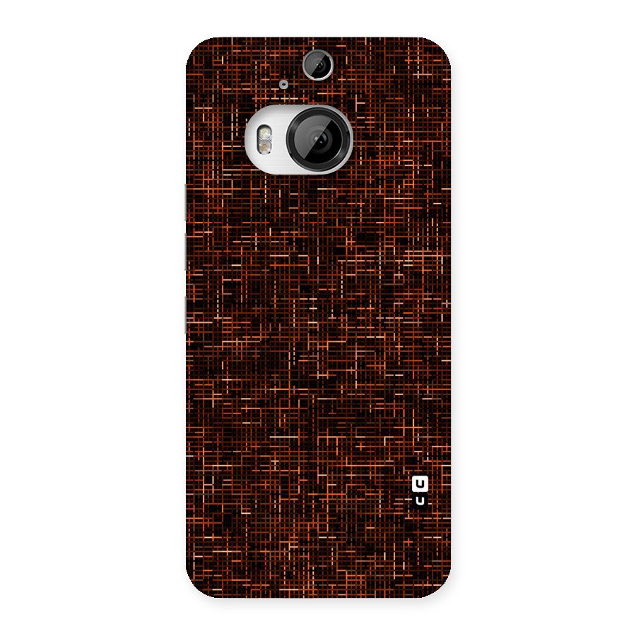 Criss Cross Brownred Pattern Back Case for HTC One M9 Plus