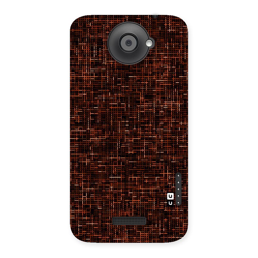 Criss Cross Brownred Pattern Back Case for HTC One X