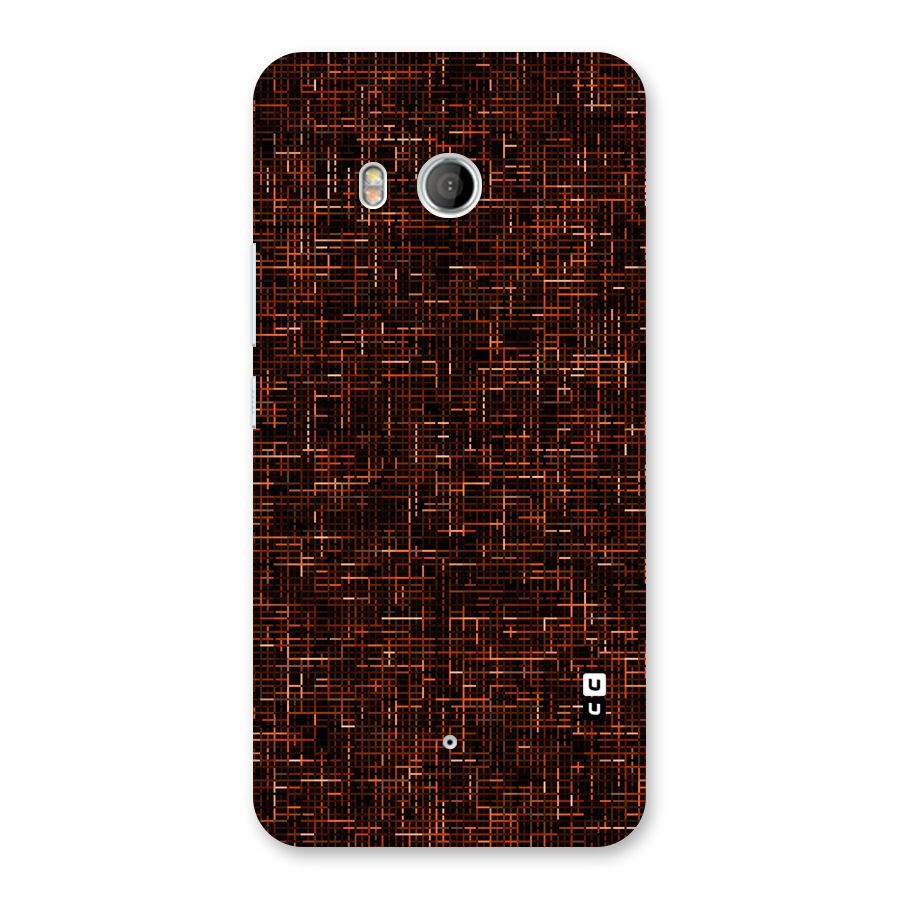 Criss Cross Brownred Pattern Back Case for HTC U11