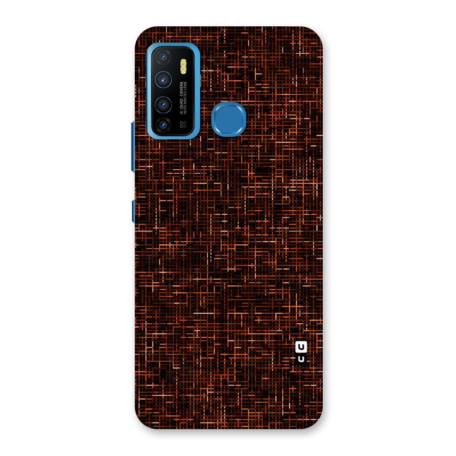 Criss Cross Brownred Pattern Back Case for Infinix Hot 9