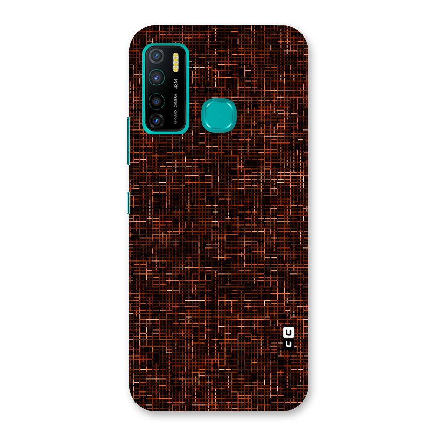 Criss Cross Brownred Pattern Back Case for Infinix Hot 9 Pro