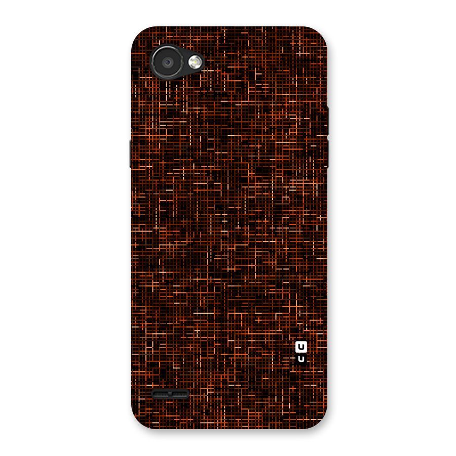 Criss Cross Brownred Pattern Back Case for LG Q6