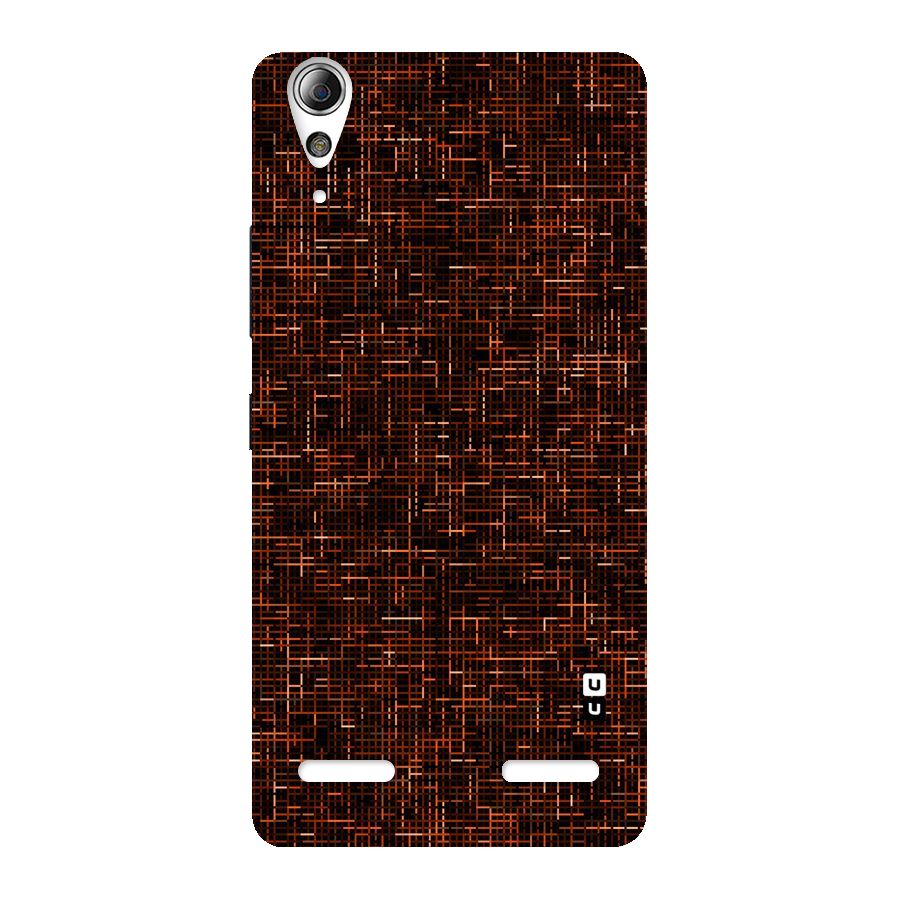 Criss Cross Brownred Pattern Back Case for Lenovo A6000