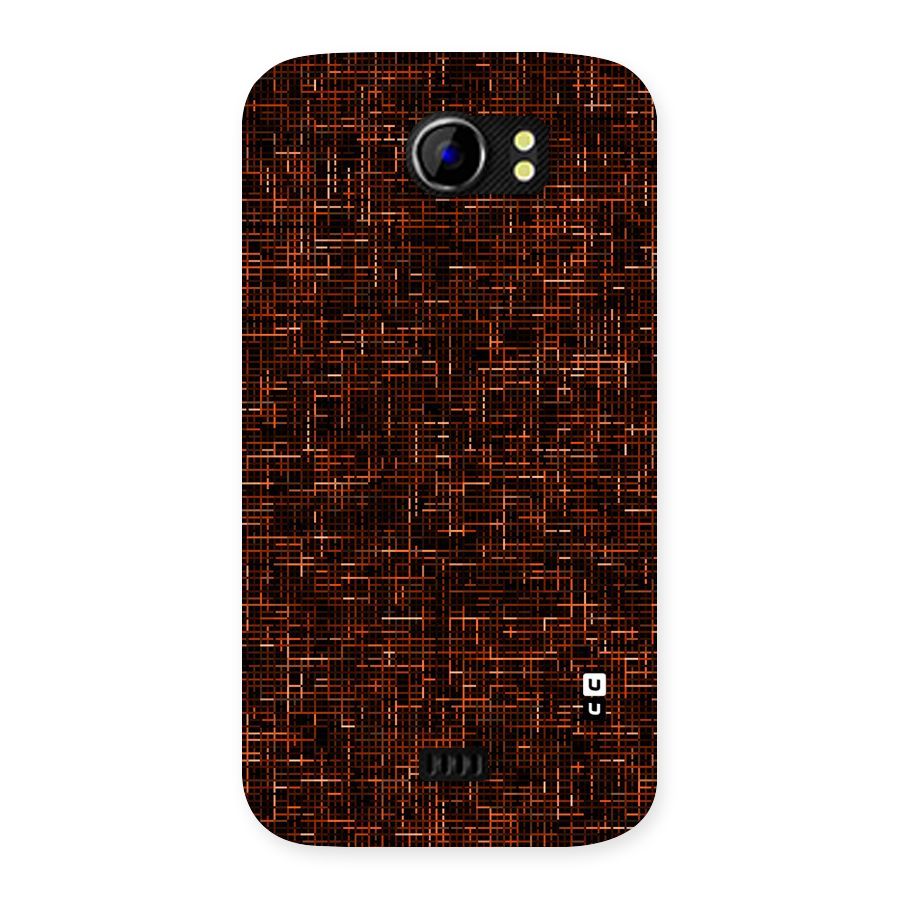 Criss Cross Brownred Pattern Back Case for Micromax Canvas 2 A110