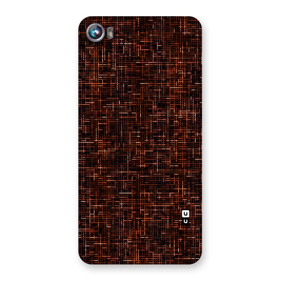 Criss Cross Brownred Pattern Back Case for Micromax Canvas Fire 4 A107