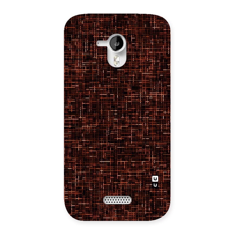 Criss Cross Brownred Pattern Back Case for Micromax Canvas HD A116