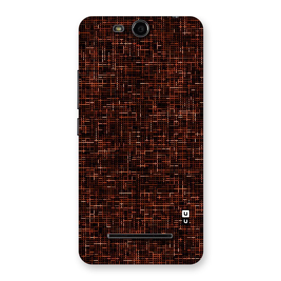 Criss Cross Brownred Pattern Back Case for Micromax Canvas Juice 3 Q392