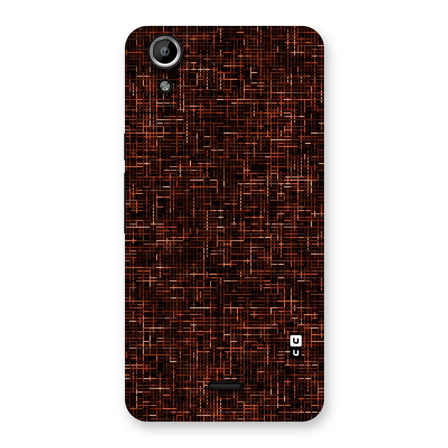 Criss Cross Brownred Pattern Back Case for Micromax Canvas Selfie Lens Q345