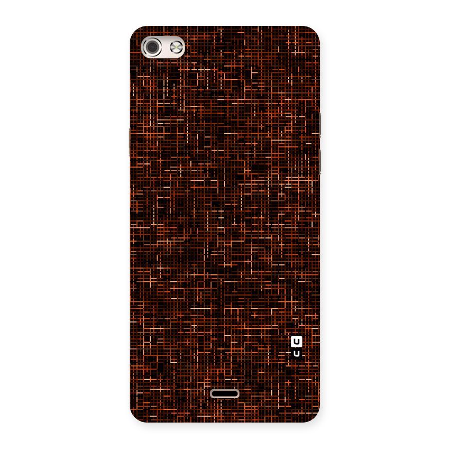 Criss Cross Brownred Pattern Back Case for Micromax Canvas Silver 5