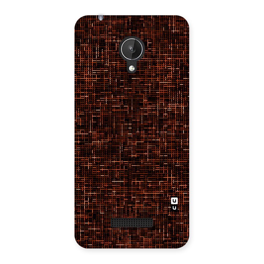 Criss Cross Brownred Pattern Back Case for Micromax Canvas Spark Q380