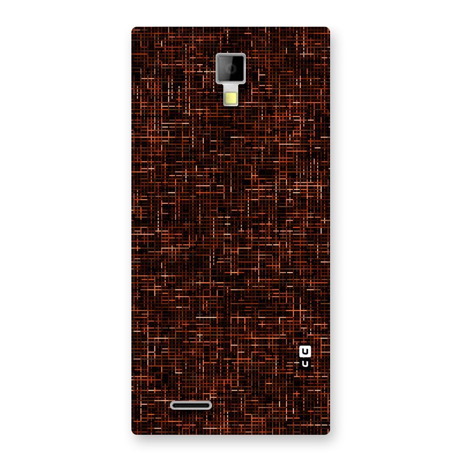 Criss Cross Brownred Pattern Back Case for Micromax Canvas Xpress A99