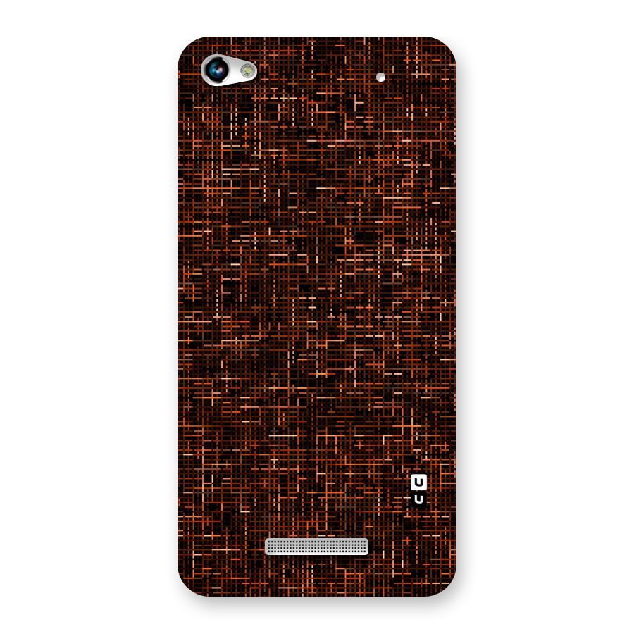 Criss Cross Brownred Pattern Back Case for Micromax Hue 2