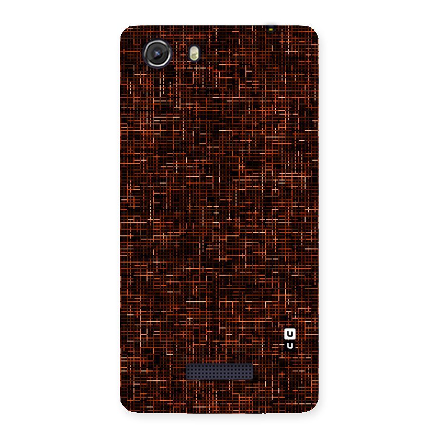 Criss Cross Brownred Pattern Back Case for Micromax Unite 3