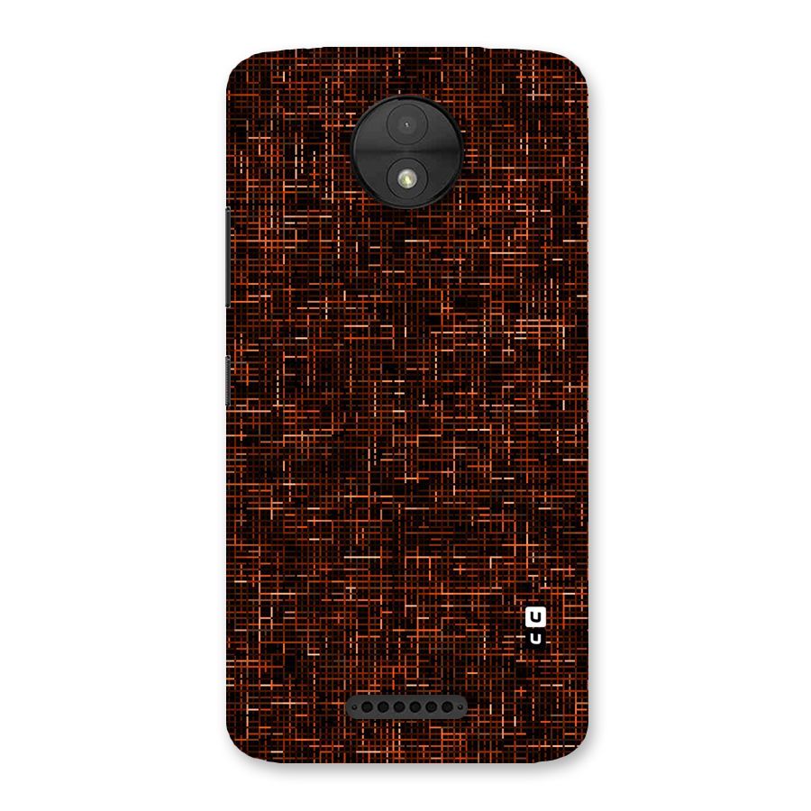 Criss Cross Brownred Pattern Back Case for Moto C
