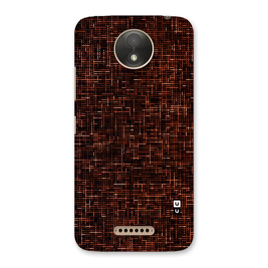 Criss Cross Brownred Pattern Back Case for Moto C Plus