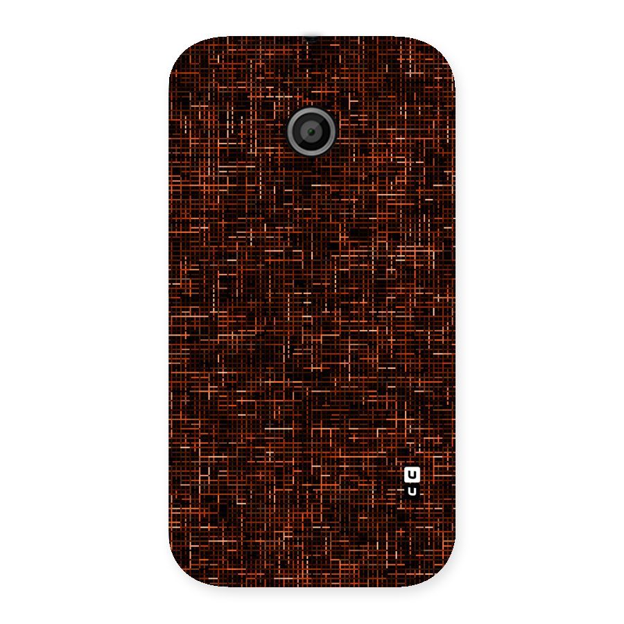 Criss Cross Brownred Pattern Back Case for Moto E