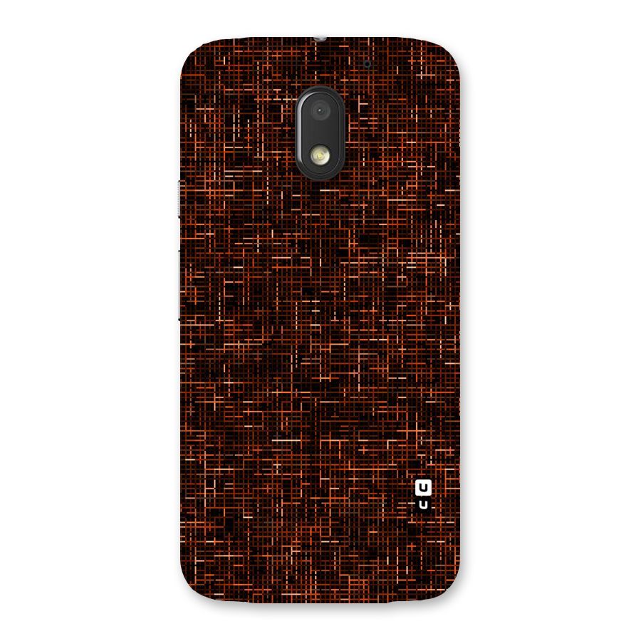 Criss Cross Brownred Pattern Back Case for Moto E3 Power