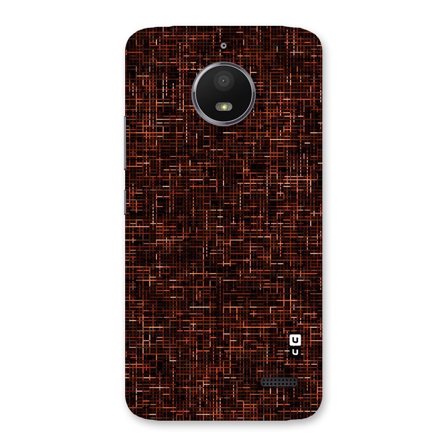 Criss Cross Brownred Pattern Back Case for Moto E4