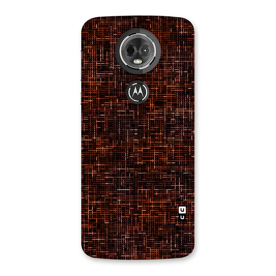 Criss Cross Brownred Pattern Back Case for Moto E5 Plus