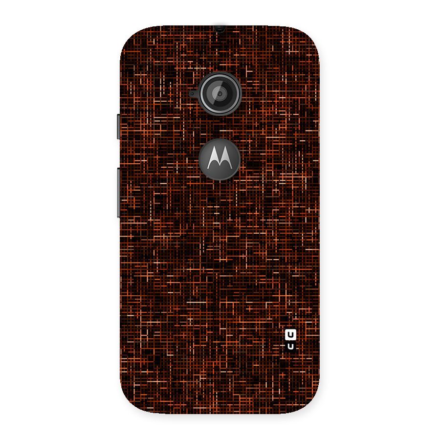 Criss Cross Brownred Pattern Back Case for Moto E 2nd Gen