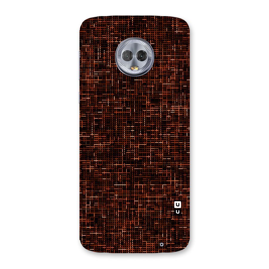 Criss Cross Brownred Pattern Back Case for Moto G6 Plus