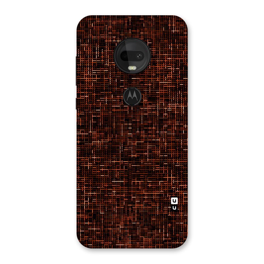 Criss Cross Brownred Pattern Back Case for Moto G7