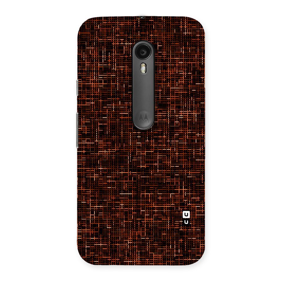 Criss Cross Brownred Pattern Back Case for Moto G Turbo