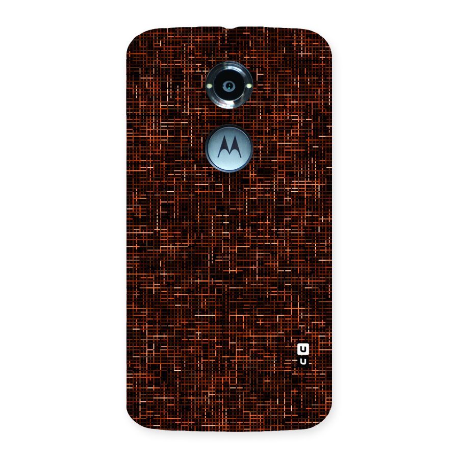 Criss Cross Brownred Pattern Back Case for Moto X 2nd Gen