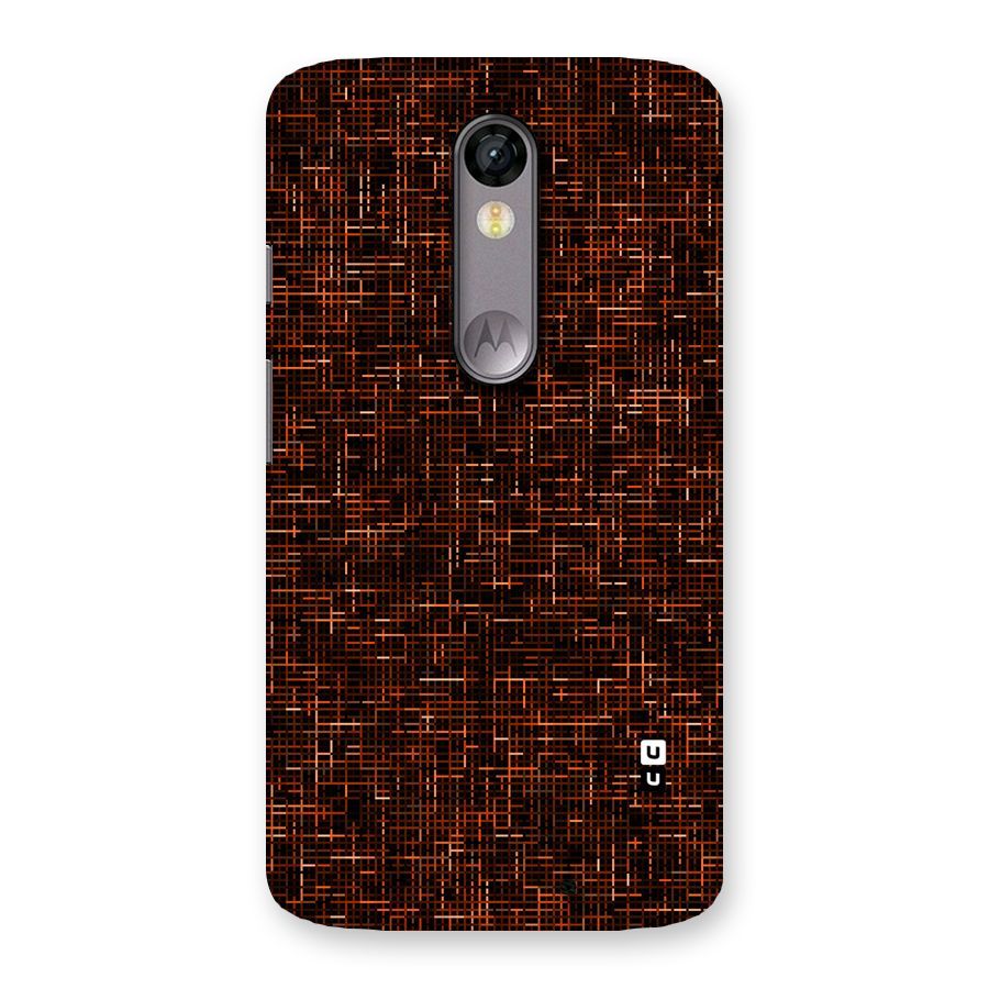 Criss Cross Brownred Pattern Back Case for Moto X Force