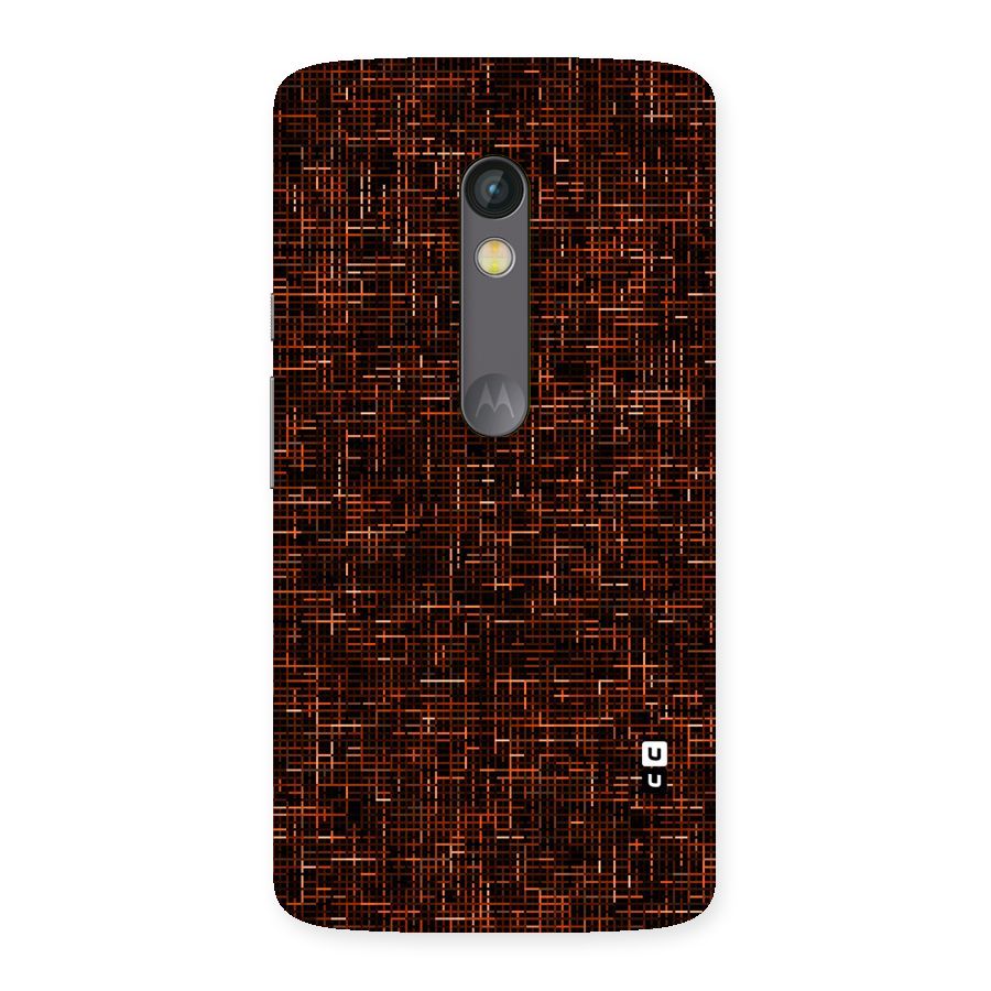 Criss Cross Brownred Pattern Back Case for Moto X Play