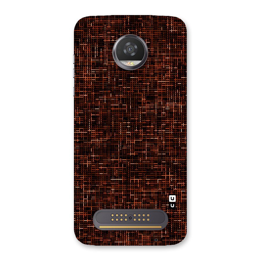 Criss Cross Brownred Pattern Back Case for Moto Z2 Play