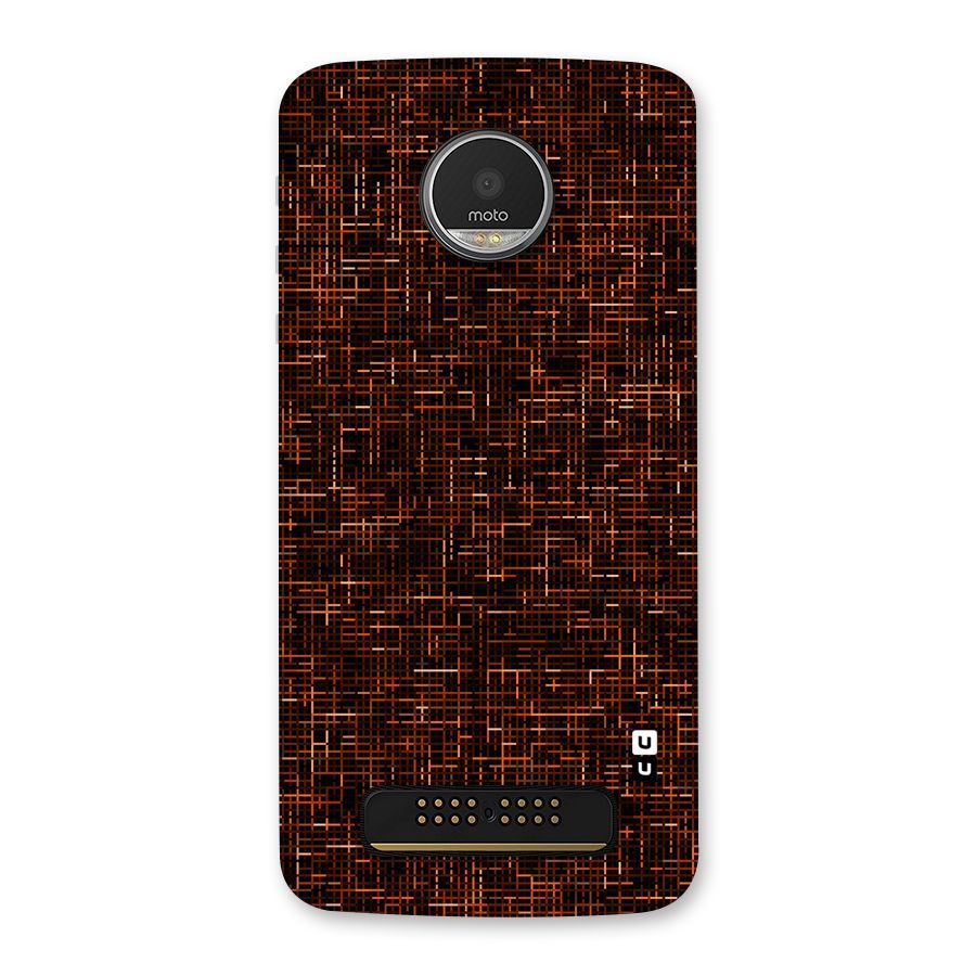 Criss Cross Brownred Pattern Back Case for Moto Z Play