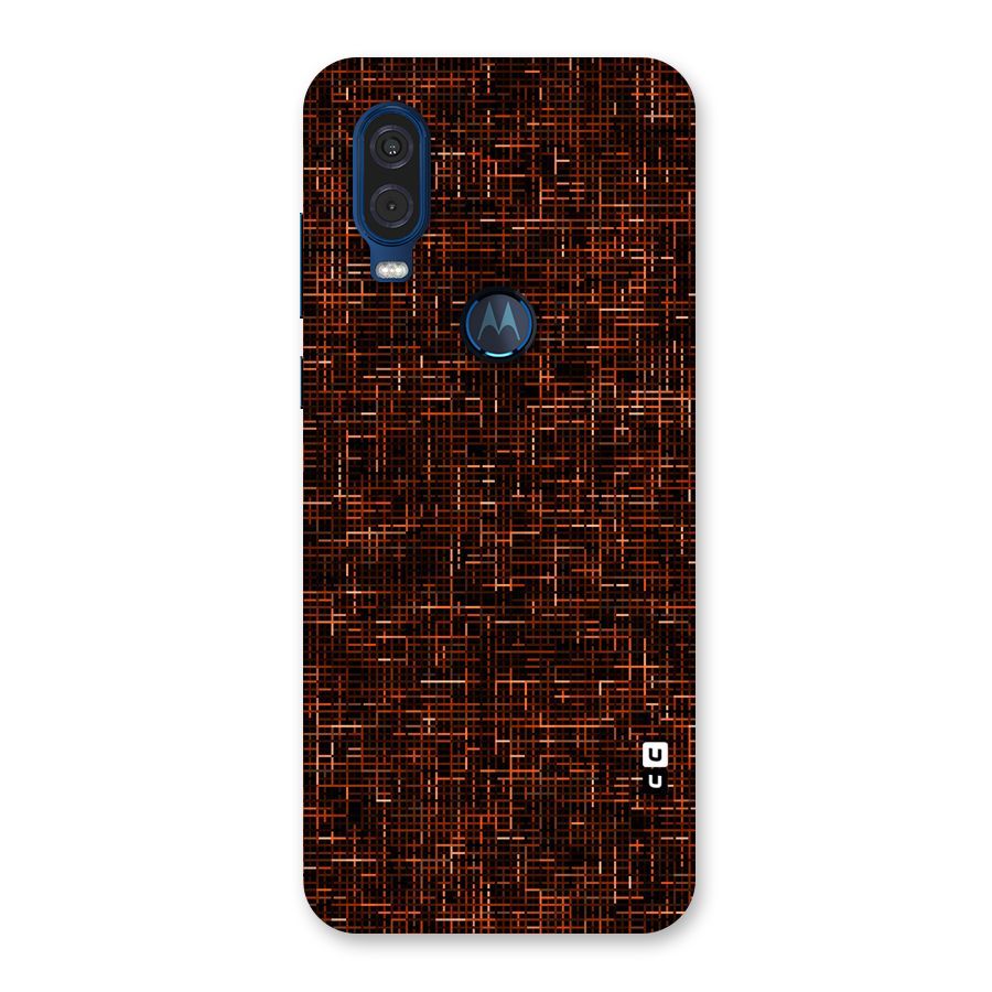 Criss Cross Brownred Pattern Back Case for Motorola One Vision