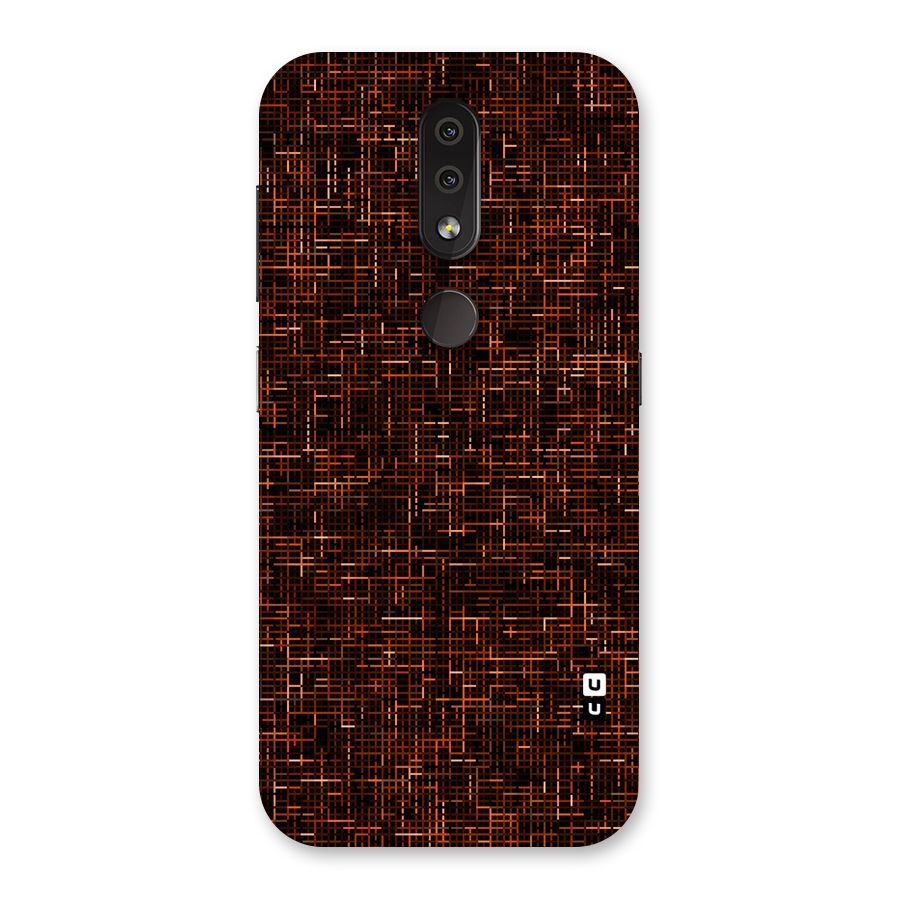 Criss Cross Brownred Pattern Back Case for Nokia 4.2
