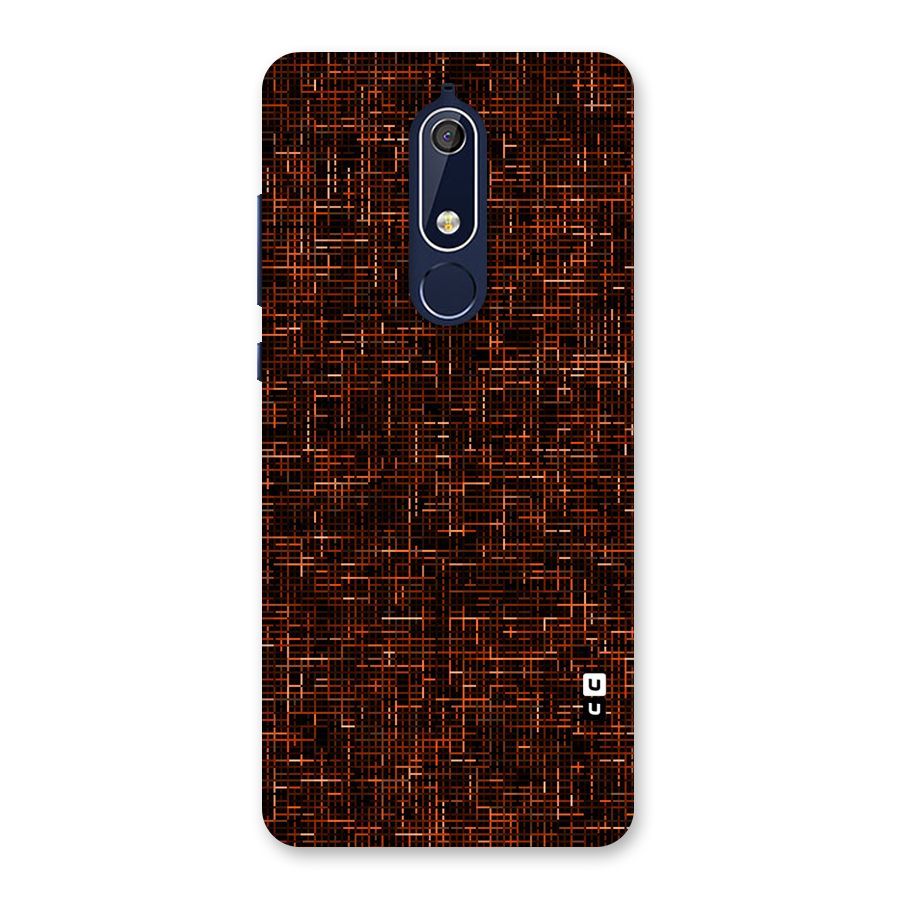 Criss Cross Brownred Pattern Back Case for Nokia 5.1