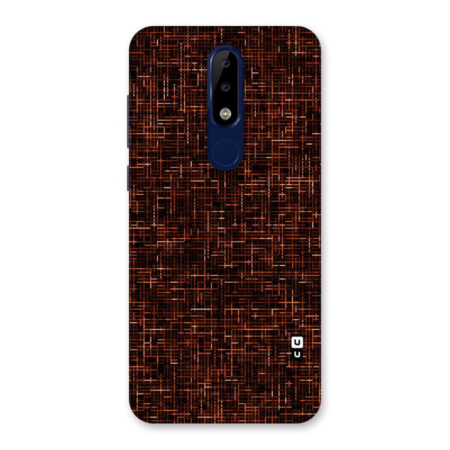 Criss Cross Brownred Pattern Back Case for Nokia 5.1 Plus