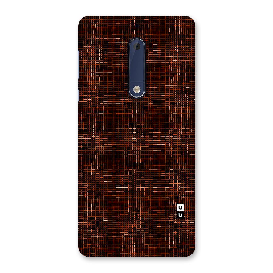 Criss Cross Brownred Pattern Back Case for Nokia 5