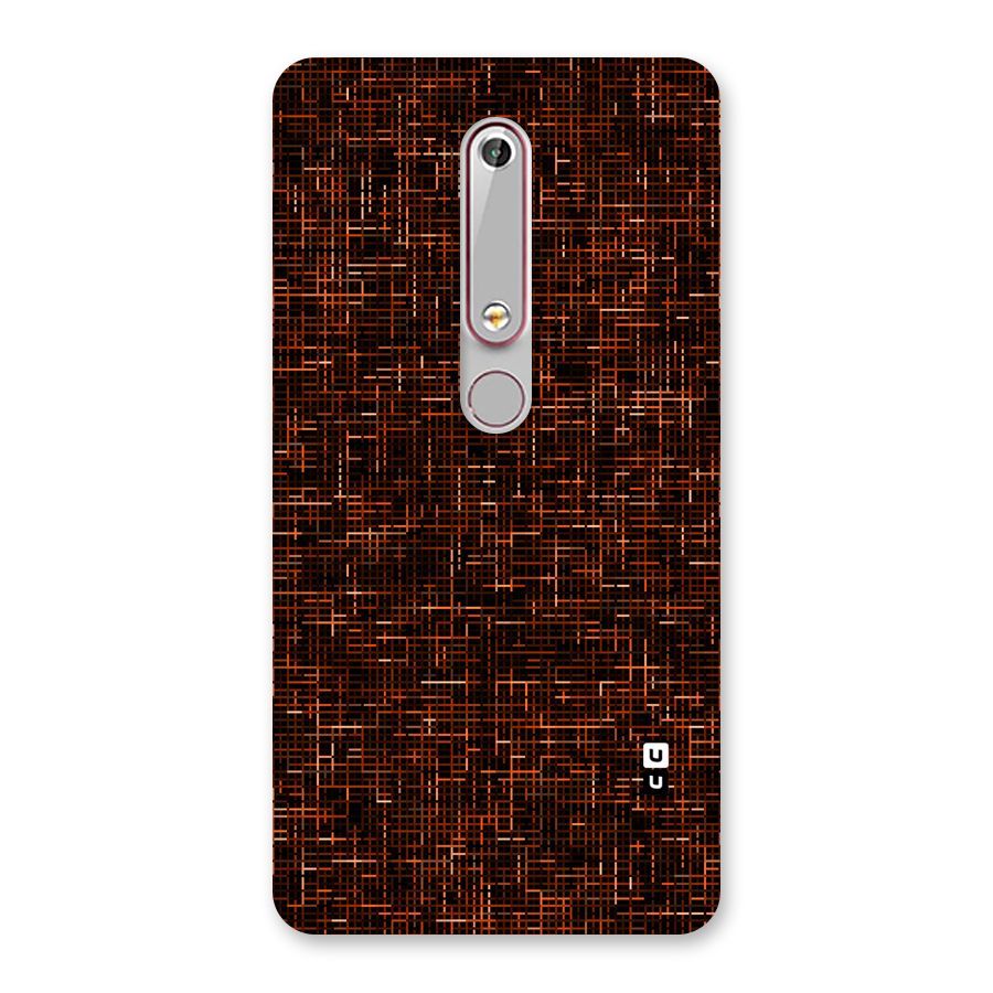Criss Cross Brownred Pattern Back Case for Nokia 6.1