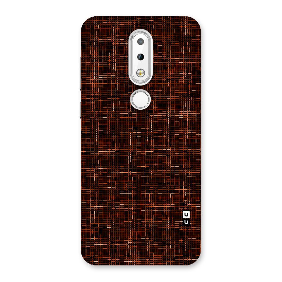 Criss Cross Brownred Pattern Back Case for Nokia 6.1 Plus