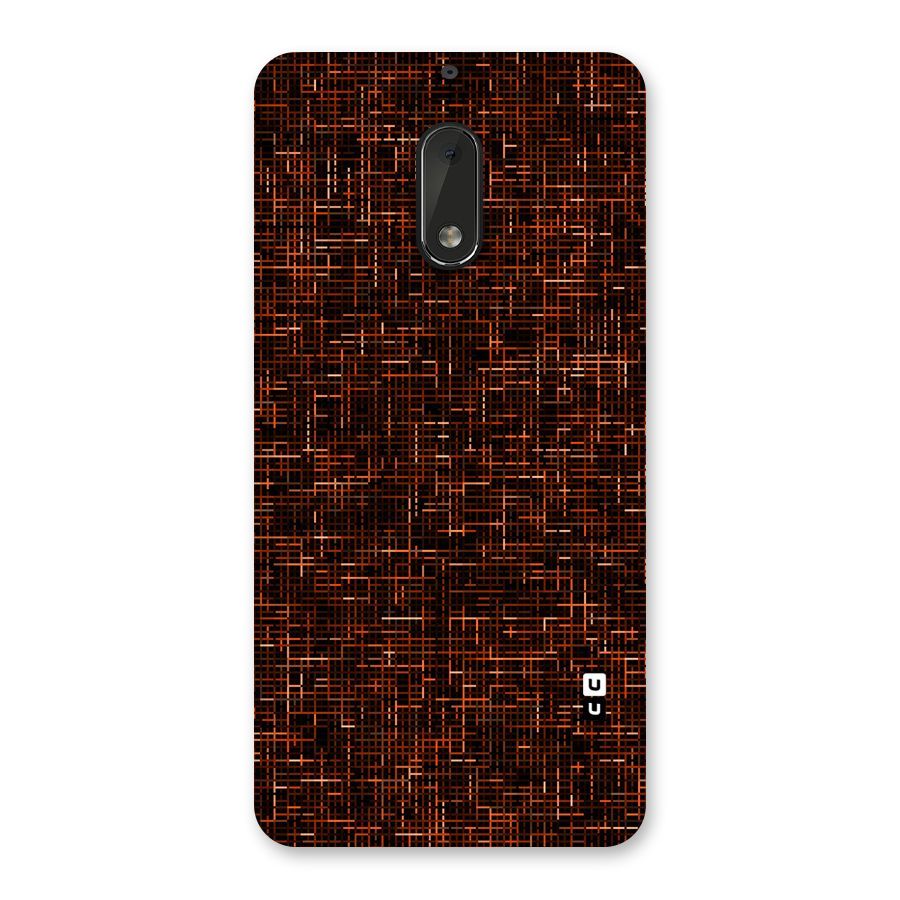 Criss Cross Brownred Pattern Back Case for Nokia 6