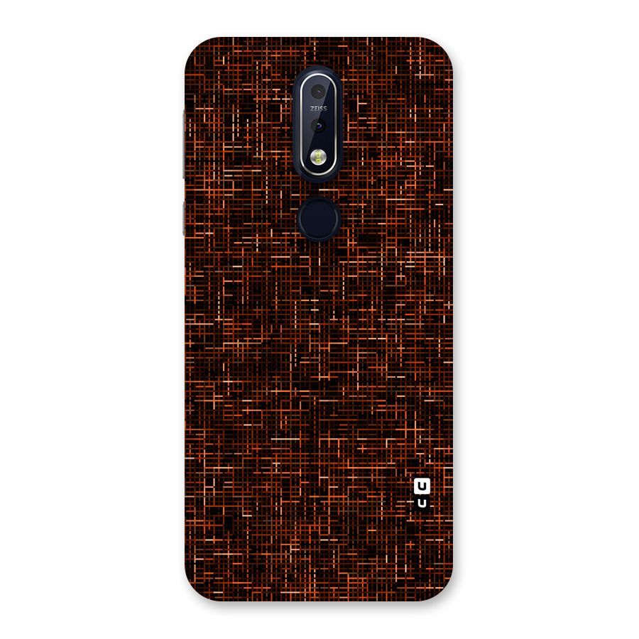 Criss Cross Brownred Pattern Back Case for Nokia 7.1