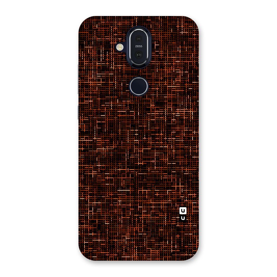 Criss Cross Brownred Pattern Back Case for Nokia 8.1