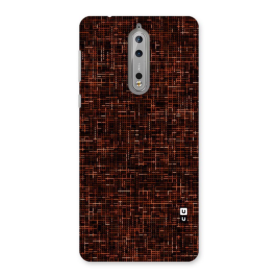 Criss Cross Brownred Pattern Back Case for Nokia 8