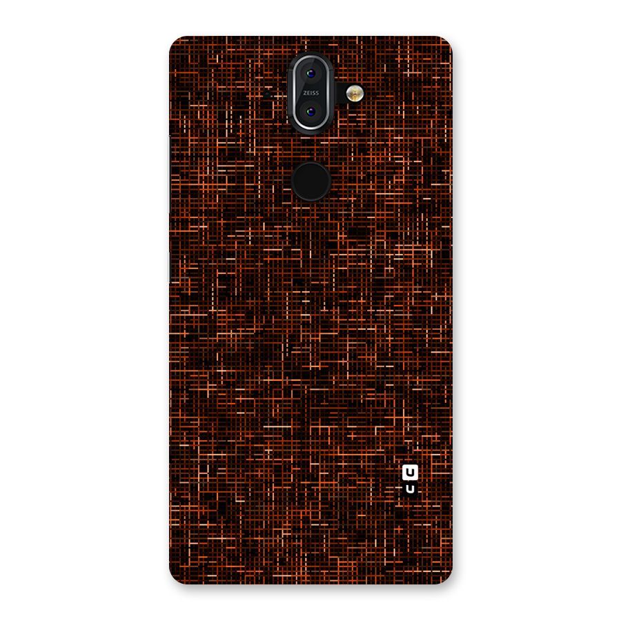 Criss Cross Brownred Pattern Back Case for Nokia 8 Sirocco