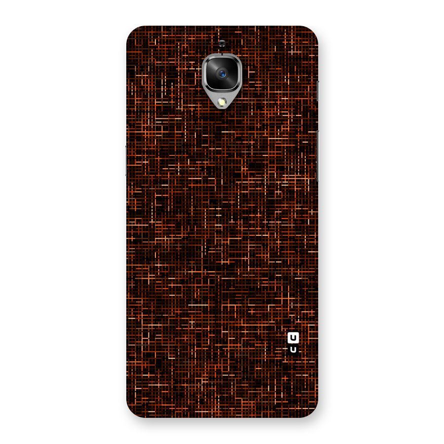 Criss Cross Brownred Pattern Back Case for OnePlus 3