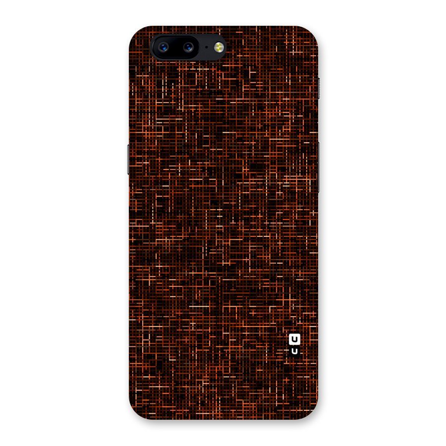Criss Cross Brownred Pattern Back Case for OnePlus 5