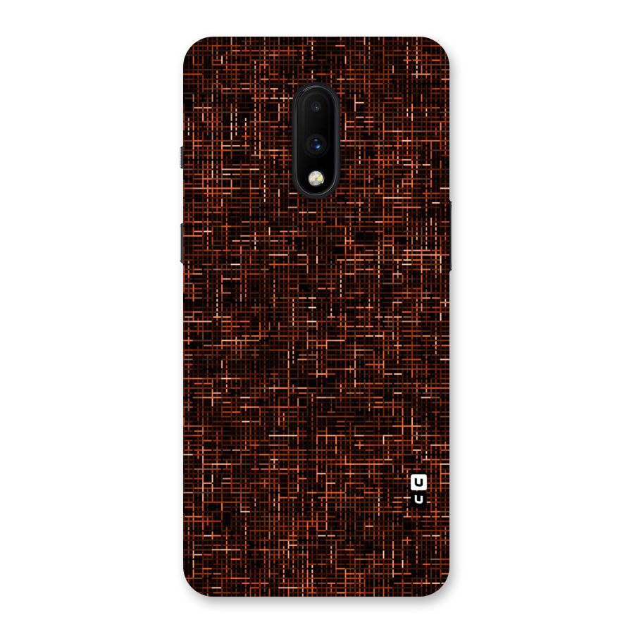 Criss Cross Brownred Pattern Back Case for OnePlus 7
