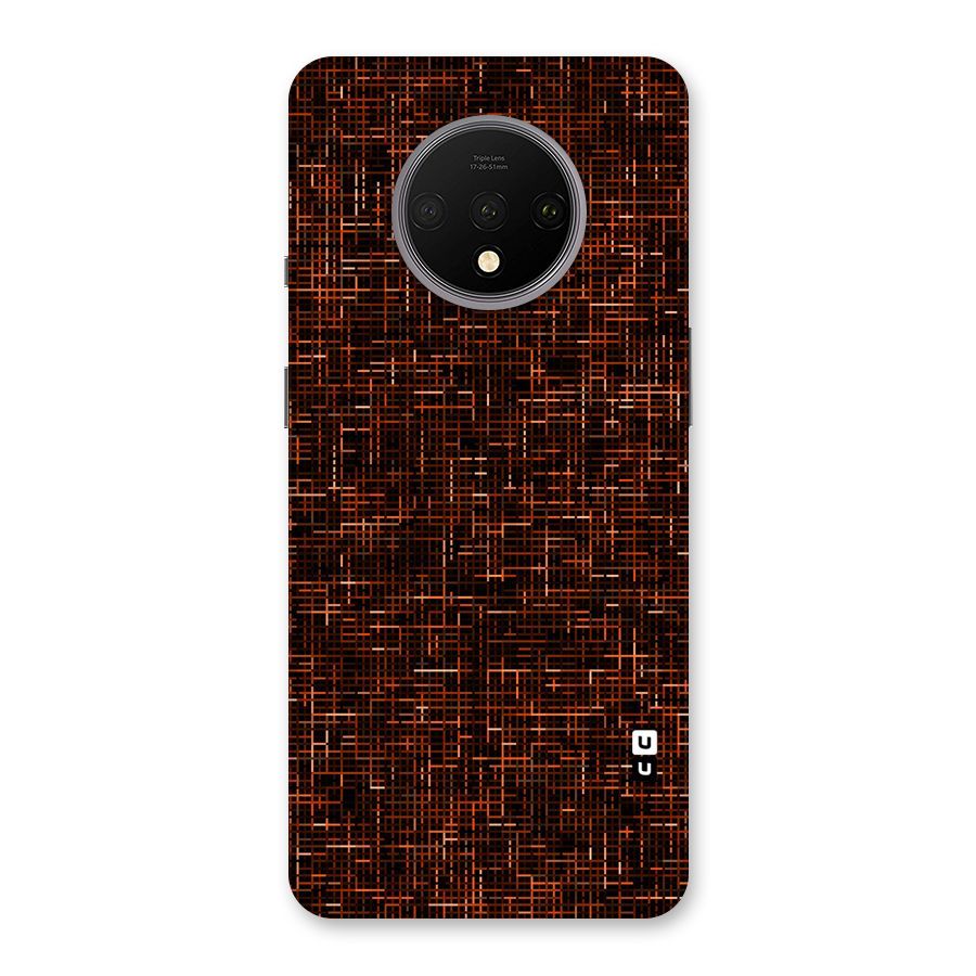 Criss Cross Brownred Pattern Back Case for OnePlus 7T