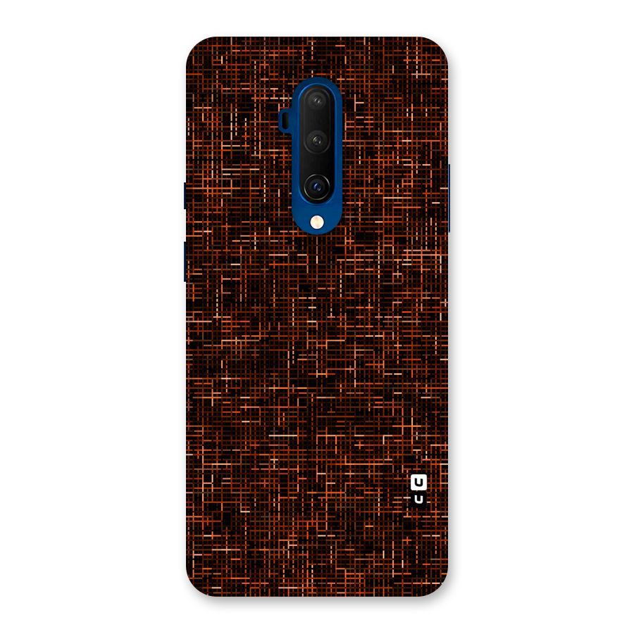 Criss Cross Brownred Pattern Back Case for OnePlus 7T Pro