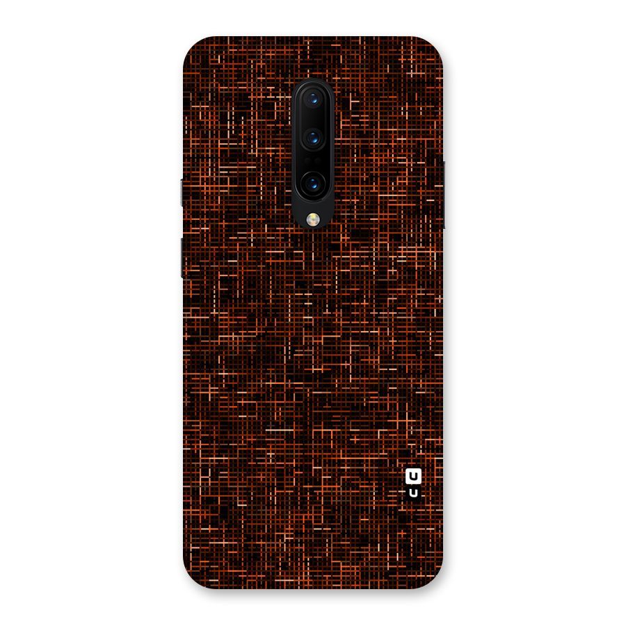 Criss Cross Brownred Pattern Back Case for OnePlus 7 Pro